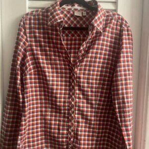 Esprit Vintage 90s Y2K Tailored Red White & Blue Checked Button Down Blouse XL